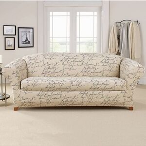 2-piece Waverly Stretch Pen Pal Sofa Slipcover
